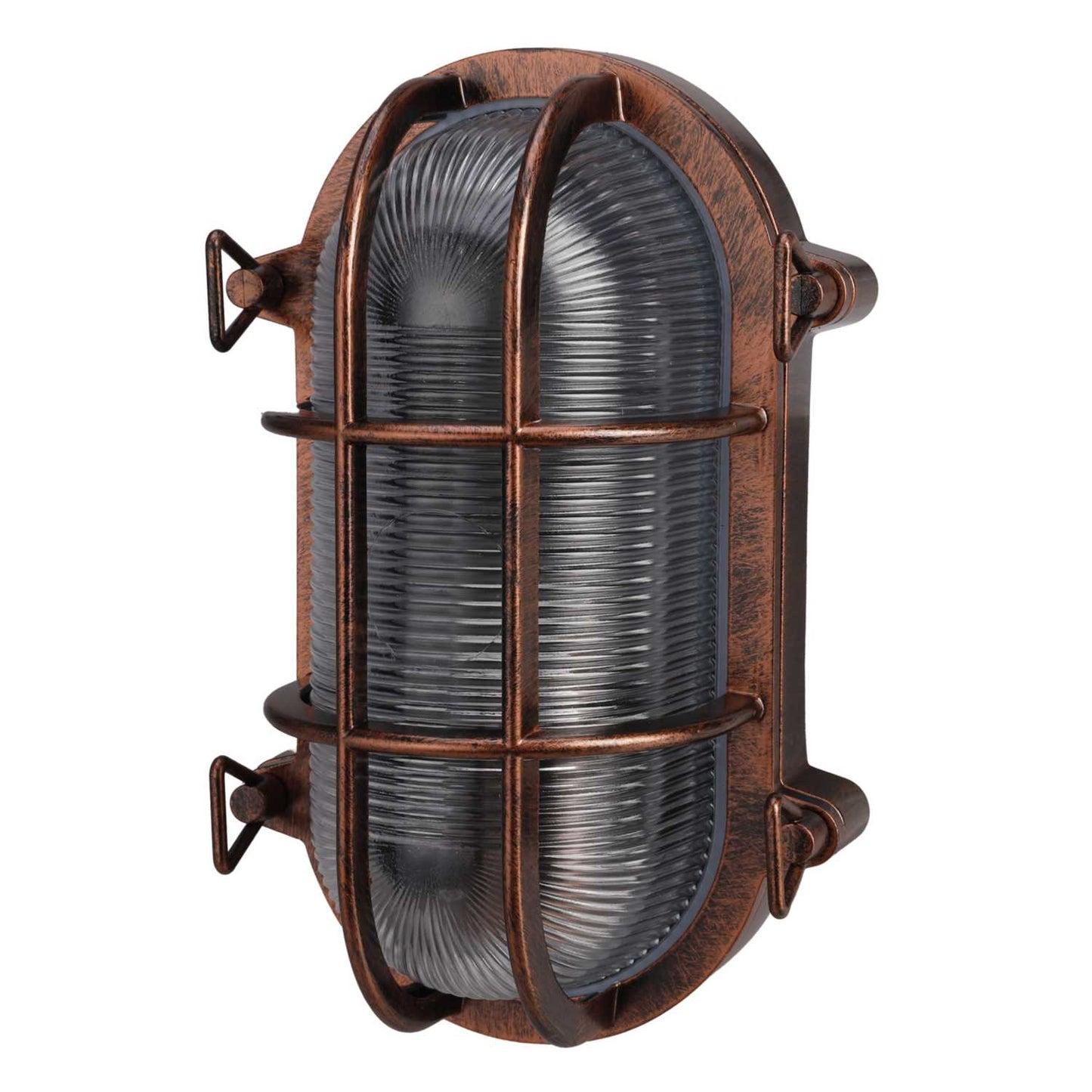 Firstlight Turin ES/E27 Oval Bulkhead Light Antique Copper