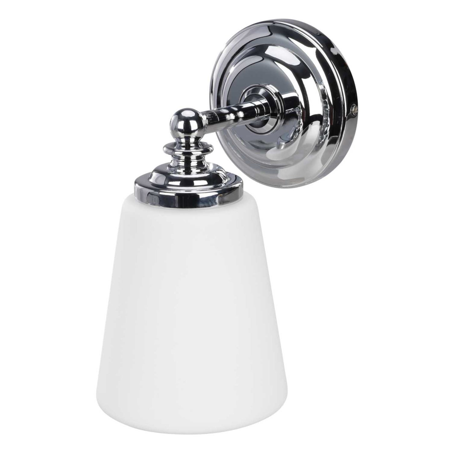 Firstlight Ocean SES/E14 Wall Light Chrome with Opal Glass Shade