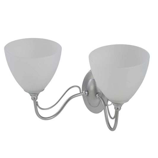 Firstlight Santana Double Wall Lights Satin Steel