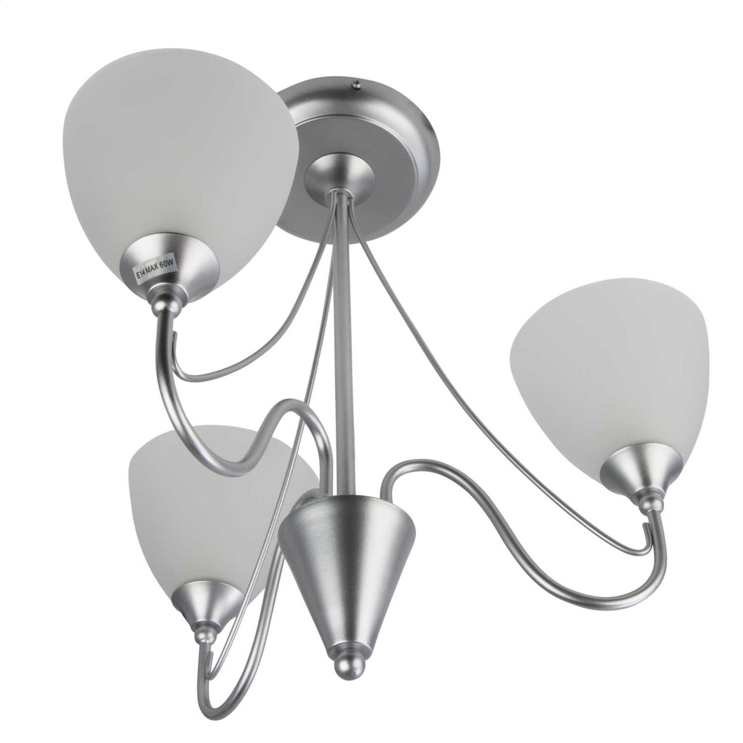 Firstlight Santana 3 Flush Ceiling Lights Satin Steel