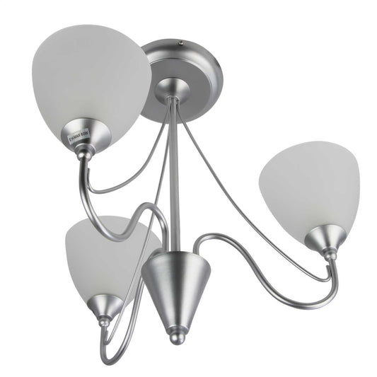 Firstlight Santana 3 Flush Ceiling Lights Satin Steel