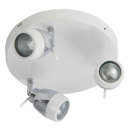 Firstlight Marine 3 Light Flush White and Chrome