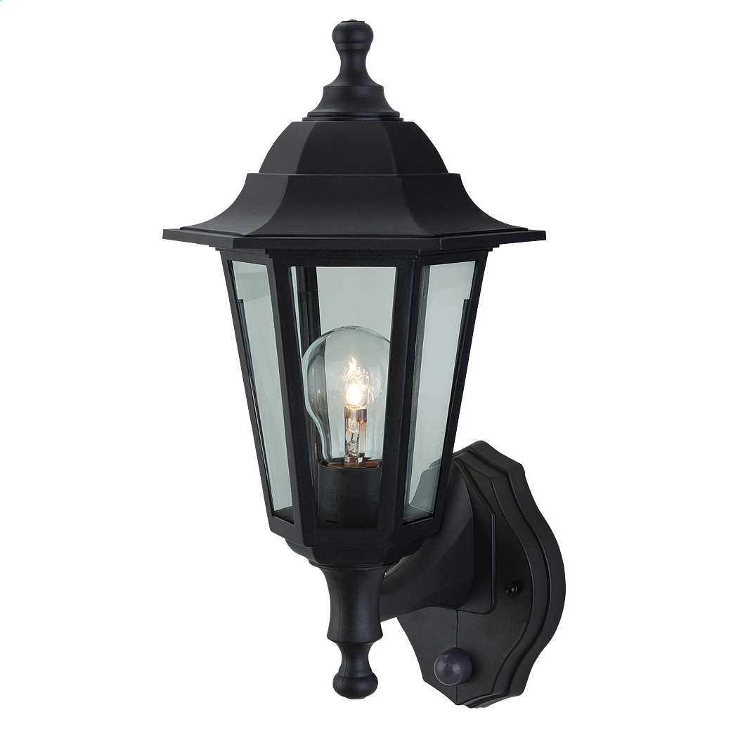 Firstlight Malmo 6 Panel Outdoor PIR Lantern Black