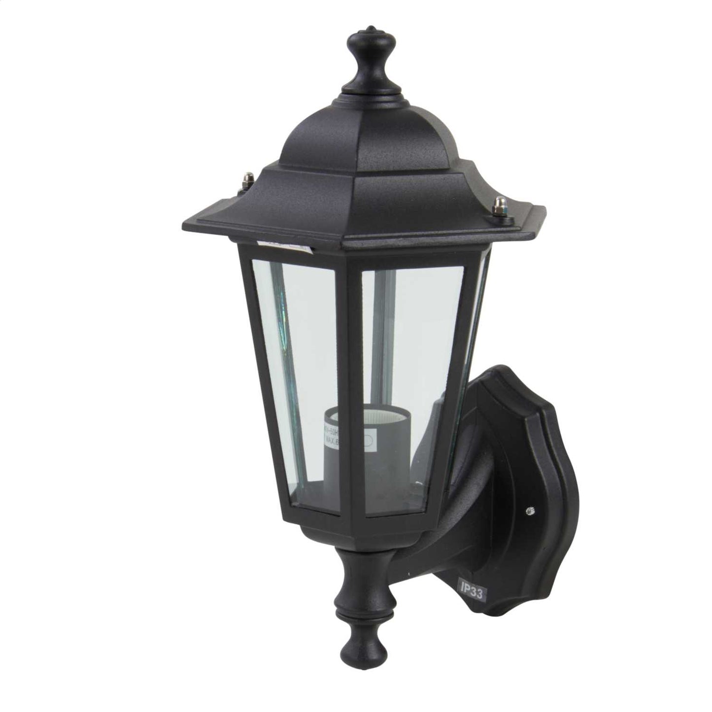 Firstlight 6 Panel 230V ES GLS Uplight Outdoor Lantern Black