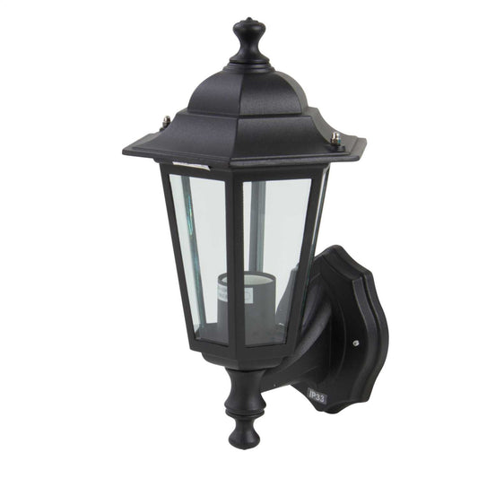 Firstlight 6 Panel 230V ES GLS Uplight Outdoor Lantern Black