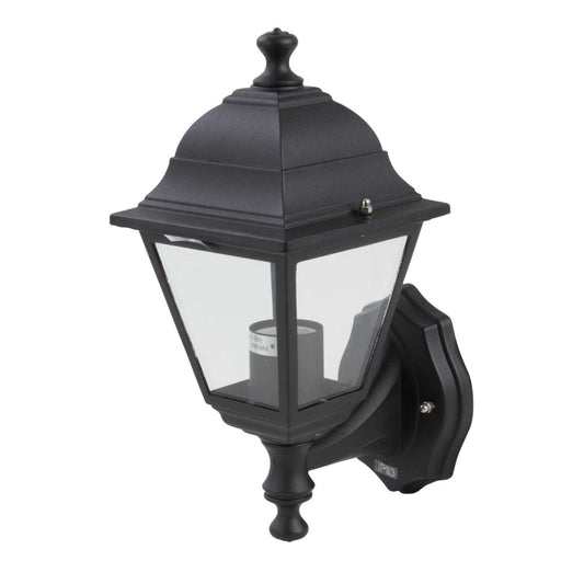 Firstlight 4 Panel 230V ES GLS Uplight Outdoor Lantern Black