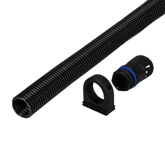 Flexicon 21mm Nylon PA6 Flexible Conduit Pack (10m Reel and 10 Glands)