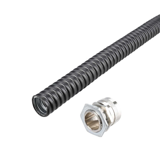 Atkore Koreflex 25mm PVC Galvanised Steel Flexible Conduit Pack (10m Reel and 10 Fixed Glands)