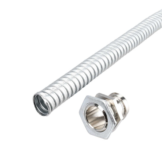 Atkore Koreflex 25mm Galvanised Steel Flexible Conduit Pack (10m Reel and 10 Glands)