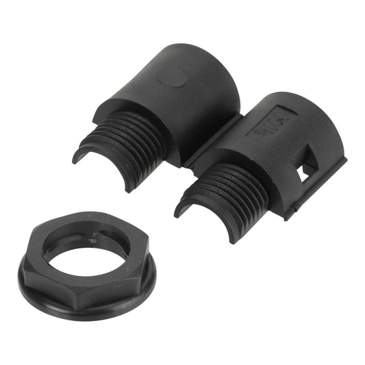 16mm Hinged Flexible Conduit Gland With Locknut Black (Sold in 1's)
