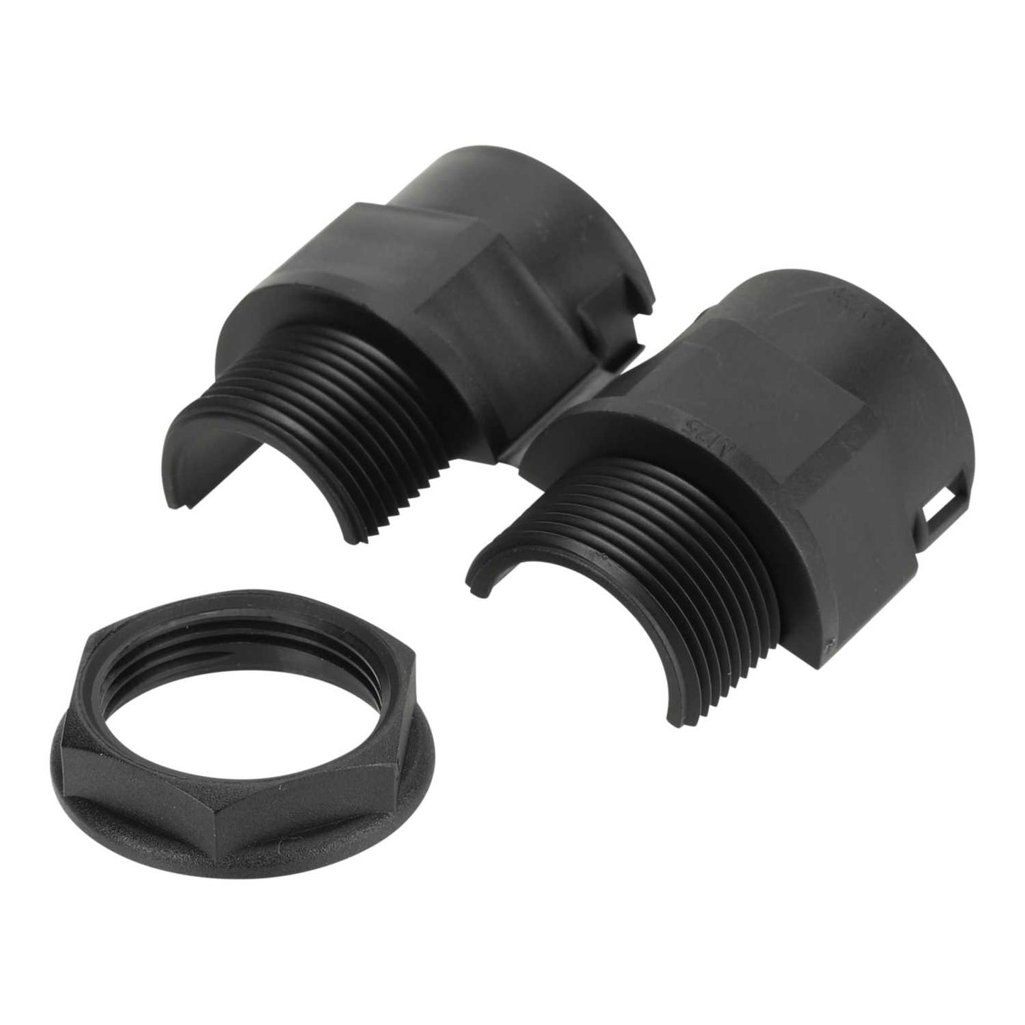 25mm Hinged Flexible Conduit Gland With Locknut Black (Sold in 1's)