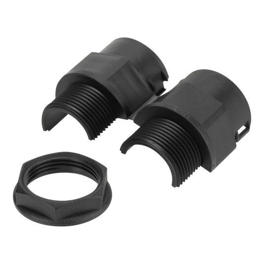 25mm Hinged Flexible Conduit Gland With Locknut Black (Sold in 1's)