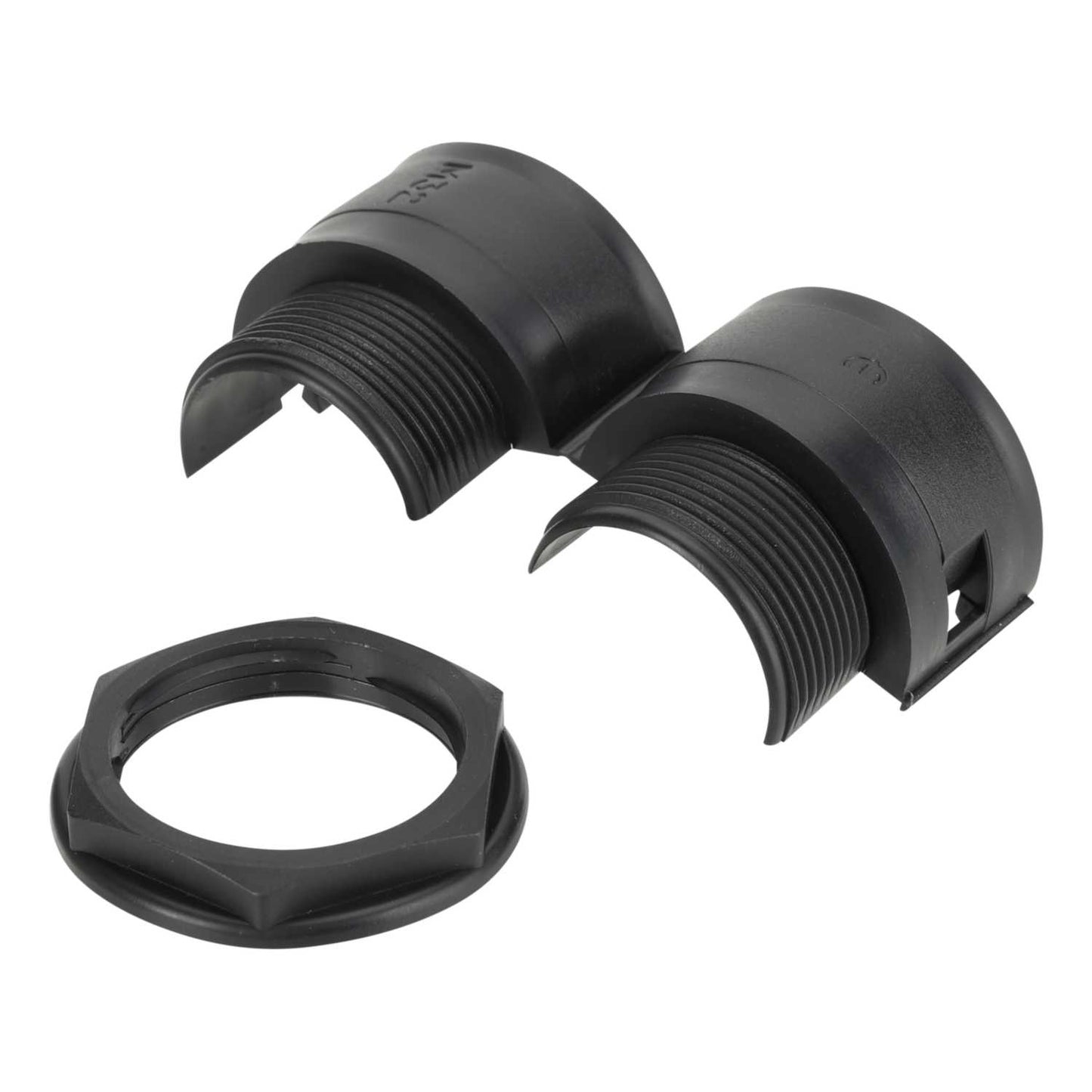 32mm Hinged Flexible Conduit Gland With Locknut Black (Sold in 1's)