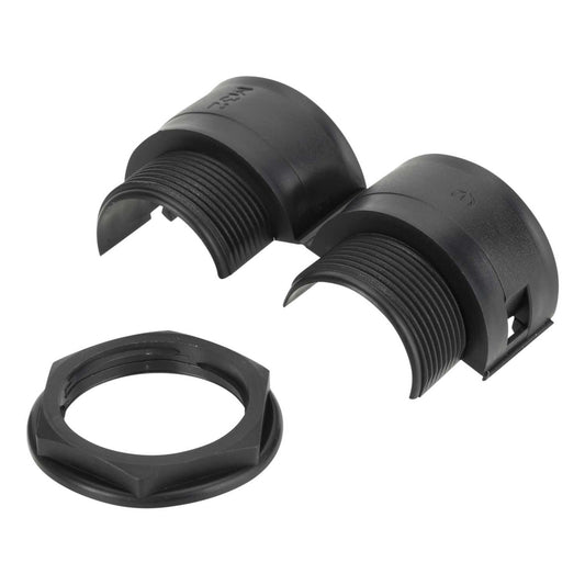 32mm Hinged Flexible Conduit Gland With Locknut Black (Sold in 1's)