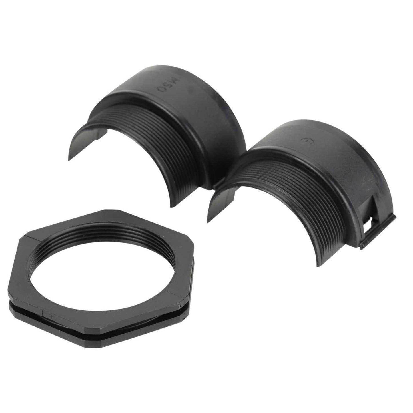 50mm Hinged Flexible Conduit Gland With Locknut Black (Sold in 1's)