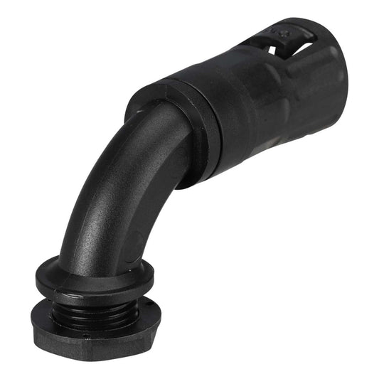 16mm Male 90° Bend Gland - Nylon (Sold in 1's)
