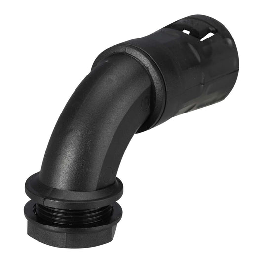 25mm Male 90° Bend Gland - Nylon (Sold in 1's)