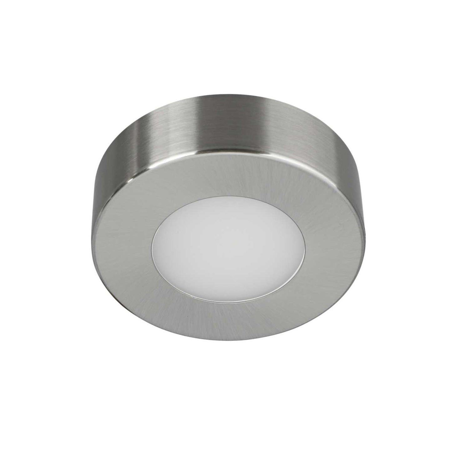 Forum Argi 3W LED Circular Tri-Colour Recessed / Surface Cabinet Light Satin Nickel