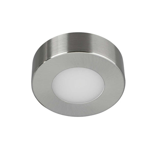 Forum Argi 3W LED Circular Tri-Colour Recessed / Surface Cabinet Light Satin Nickel
