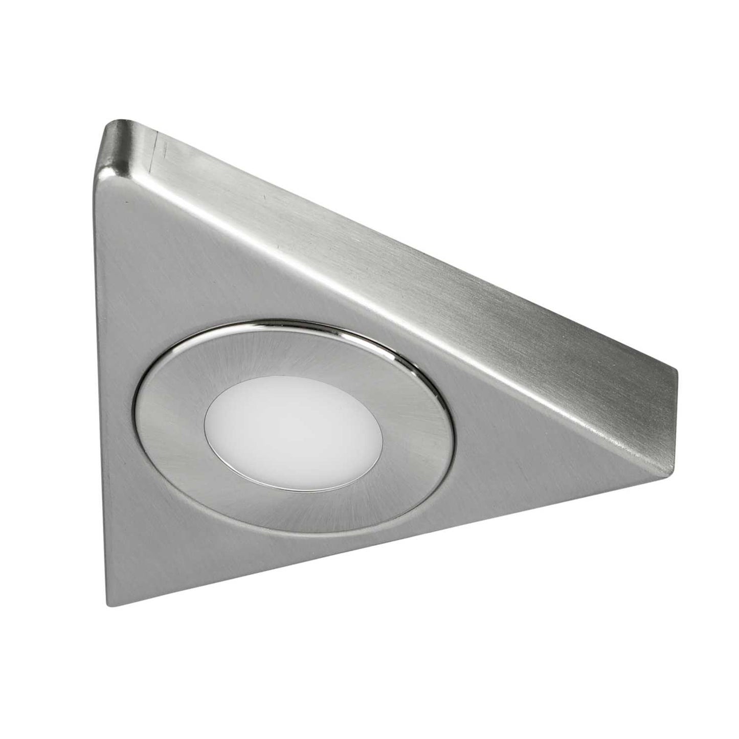Forum Ayla 3W LED Triangular Tri-Colour Recessed / Surface Cabinet Light Satin Nickel