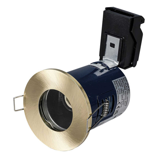 Forum Yate GU10 Fire Rated Downlight IP65 Satin Brass
