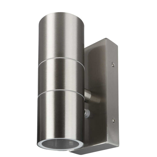 Forum Leto 2 GU10 Up / Down Wall Light with Photocell Stainless Steel IP65