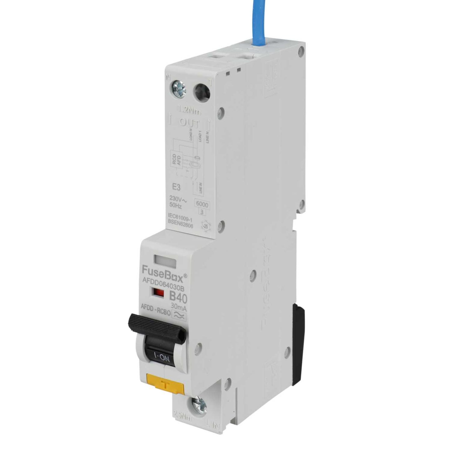 Fusebox 40A 1P+N 1 Module B Curve 6kA 30mA Type A Afdd Combined Rcbo