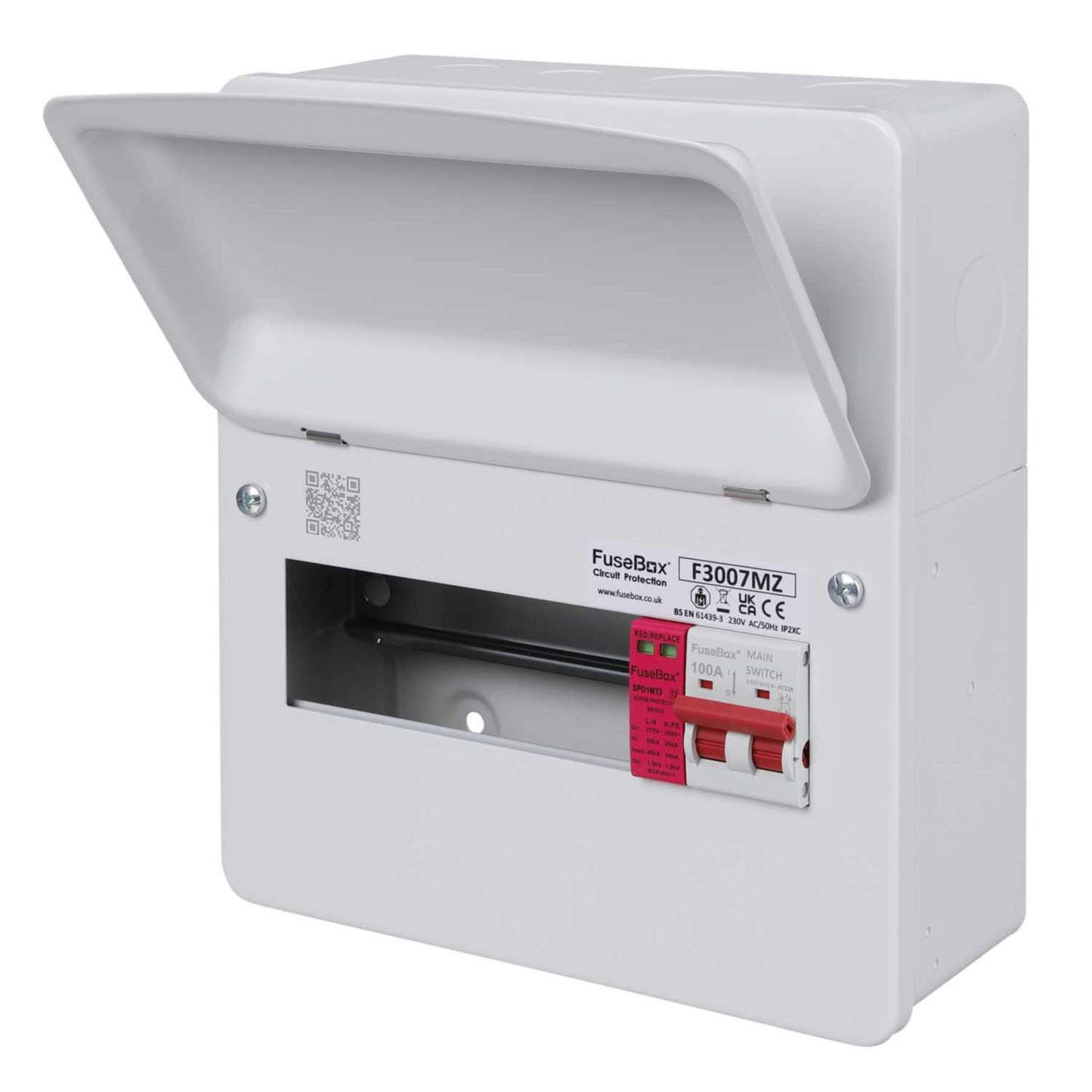 Fusebox 7 Way Consumer Unit with 100A Main Switch and Type 2 SPD
