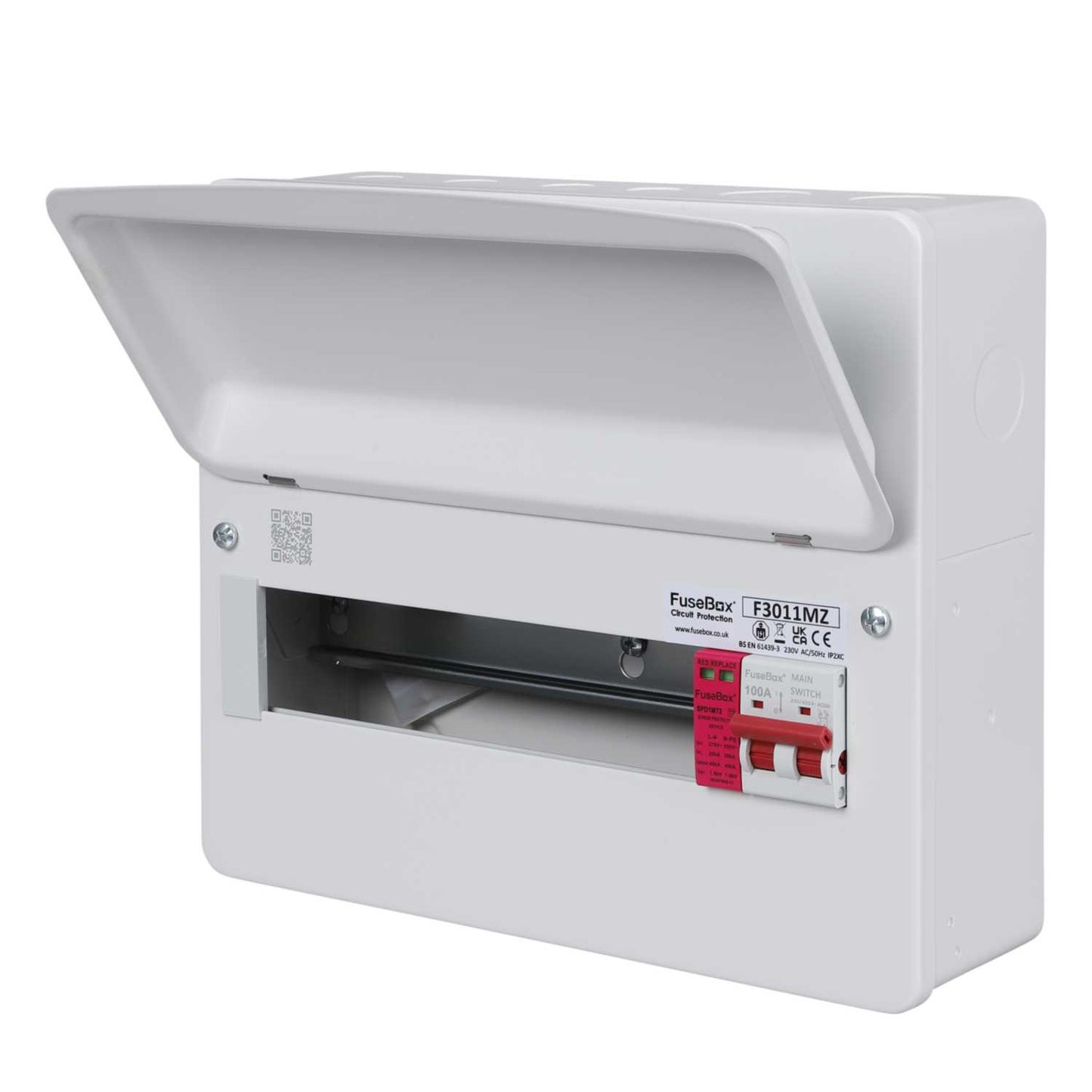 Fusebox 11 Way Consumer Unit with 100A Main Switch and Type 2 SPD