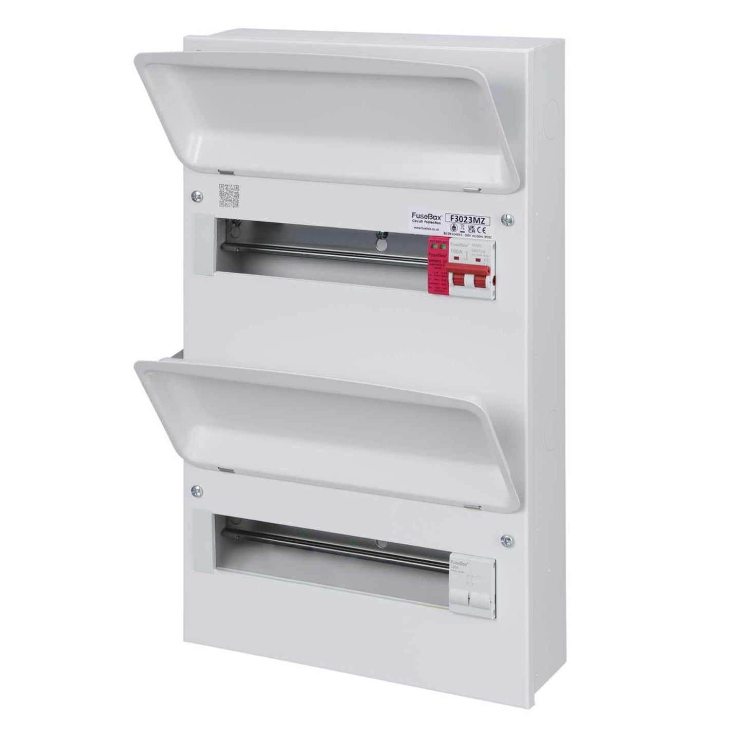 Fusebox 23 Way Dual Row Consumer Unit with 100A Main Switch and Type 2 SPD