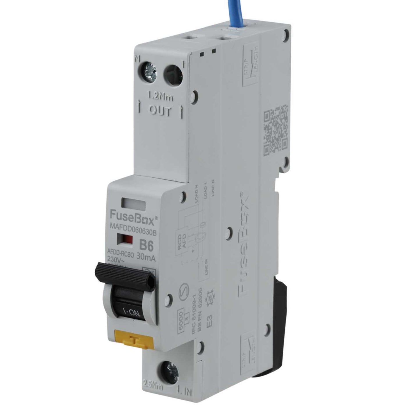 Fusebox 6A 1P+N 1 Module B Curve 6kA 30mA Type A Mini Afdd Combined Rcbo
