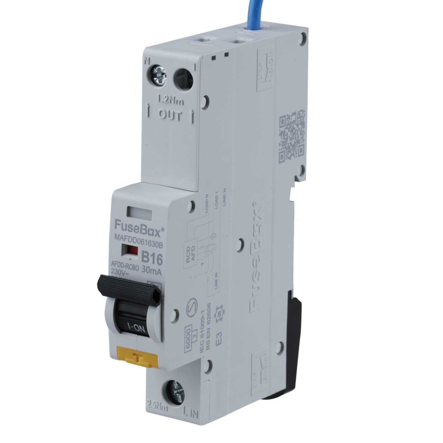 Fusebox 16A 1P+N 1 Module B Curve 6kA 30mA Type A Mini Afdd Combined Rcbo