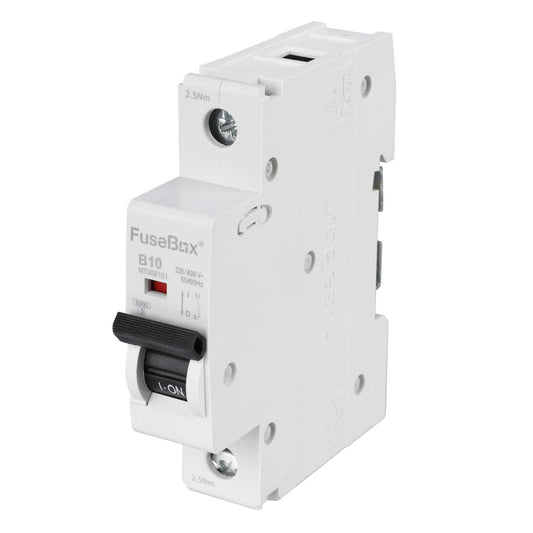Fusebox 10A Single Pole 6kA B Curve MCB