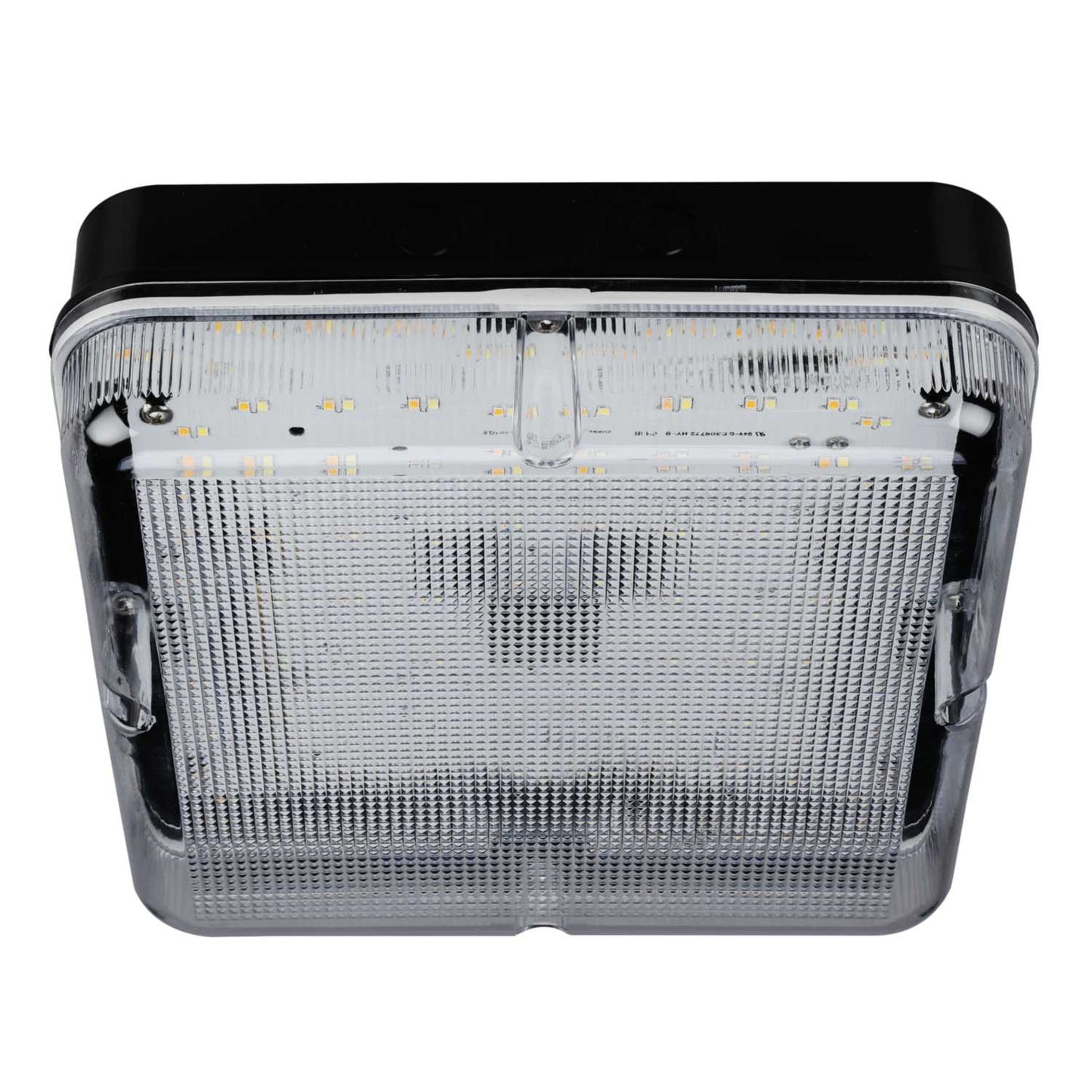 Fusion Quad 16W LED Tri-Colour Square Bulkhead Black / Prismatic