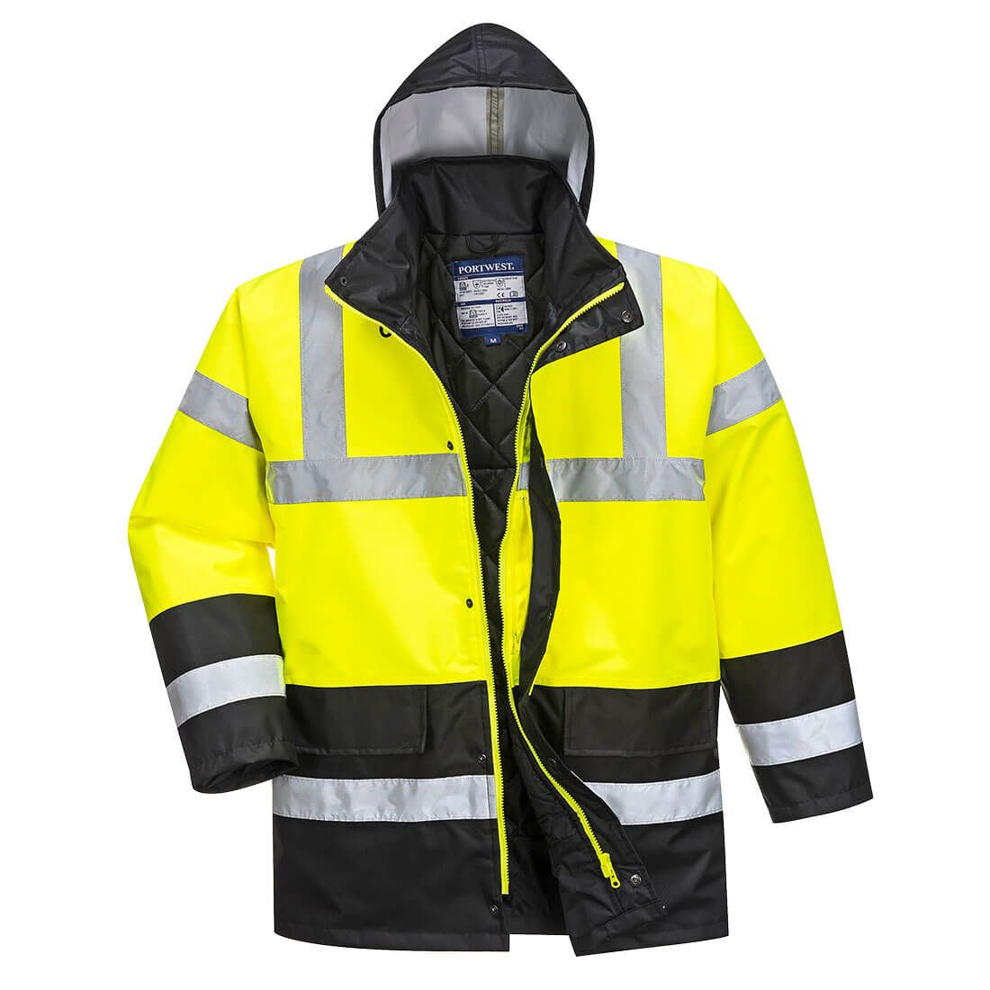 Hi-Vis Contrast Winter Traffic Jacket , L, R, Yellow/Black