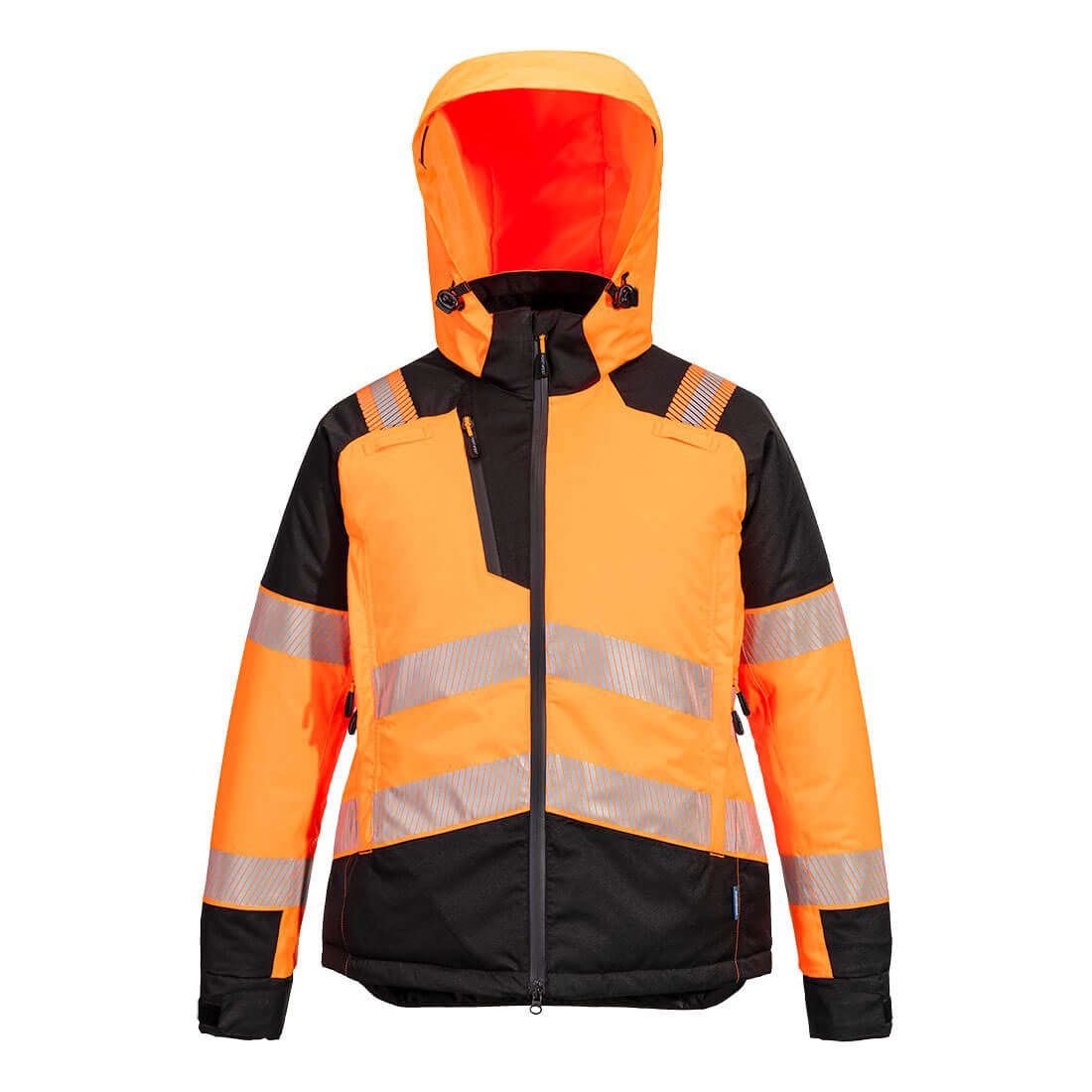  PW3 Hi-Vis Women's Winter Jacket, L, R, Orange/Black