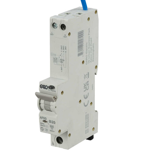 Garo 20A Double Pole 1 Module B Curve 6kA 30mA Type A Afdd Combined Rcbo