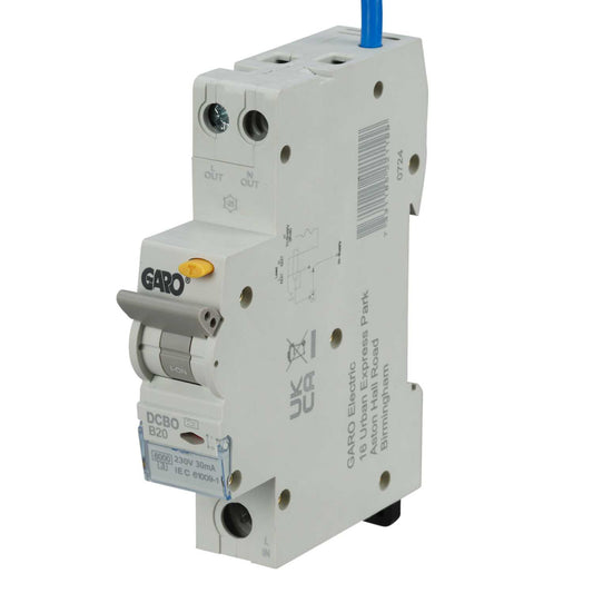Garo 20A Double Pole 1 Module B Curve 6kA 30mA Compact Type A Rcbo
