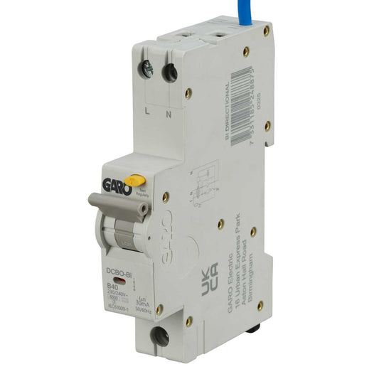 Garo 40A Double Pole 1 Module Bidirectional B Curve 6kA 30mA Type A Rcbo