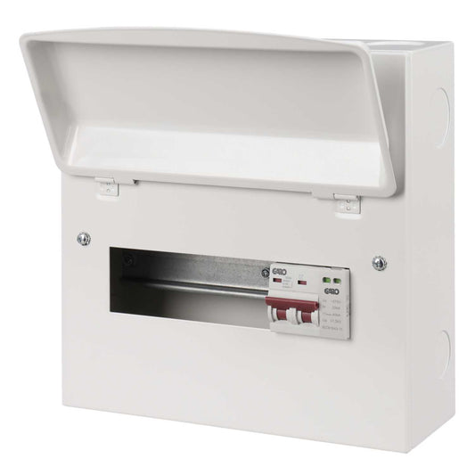 Garo 7 Way 100A Isolator Incomer Metal Clad Consumer Unit with Type 2 SPD