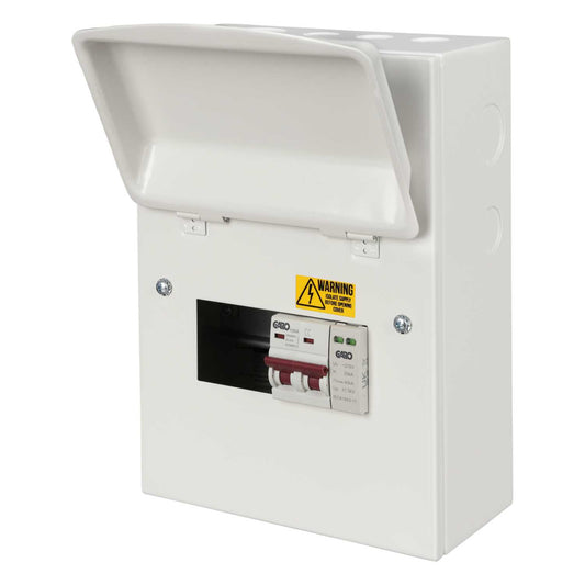 Garo 3 Way 100A Isolator Incomer Metal Clad Consumer Unit with Type 2 SPD