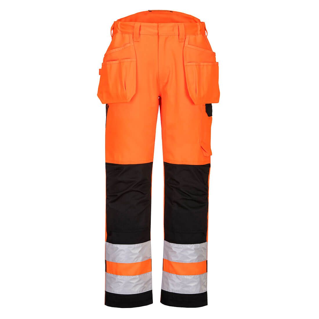 PW2 Hi-Vis Holster Pocket Trousers, 32, R, Orange/Black
