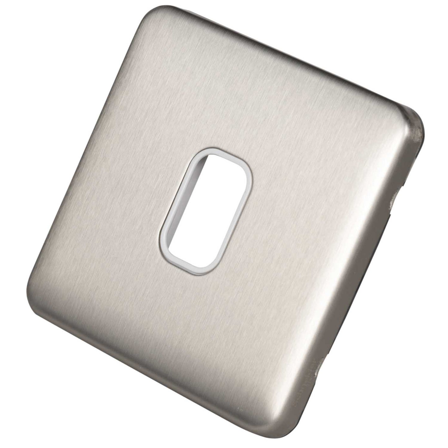 Schneider Lisse Deco 1 Gang Grid Plate Screwless White Insert Stainless Steel