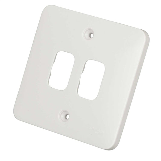 Schneider Lisse 2 Gang Grid Plate White