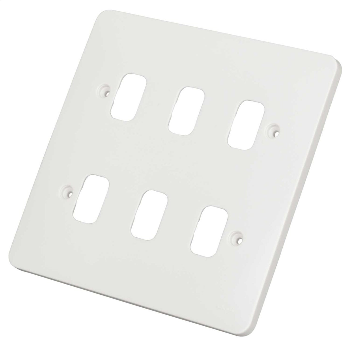 Schneider Lisse 6 Gang Grid Plate White