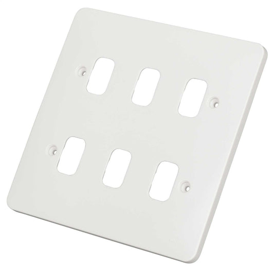 Schneider Lisse 6 Gang Grid Plate White