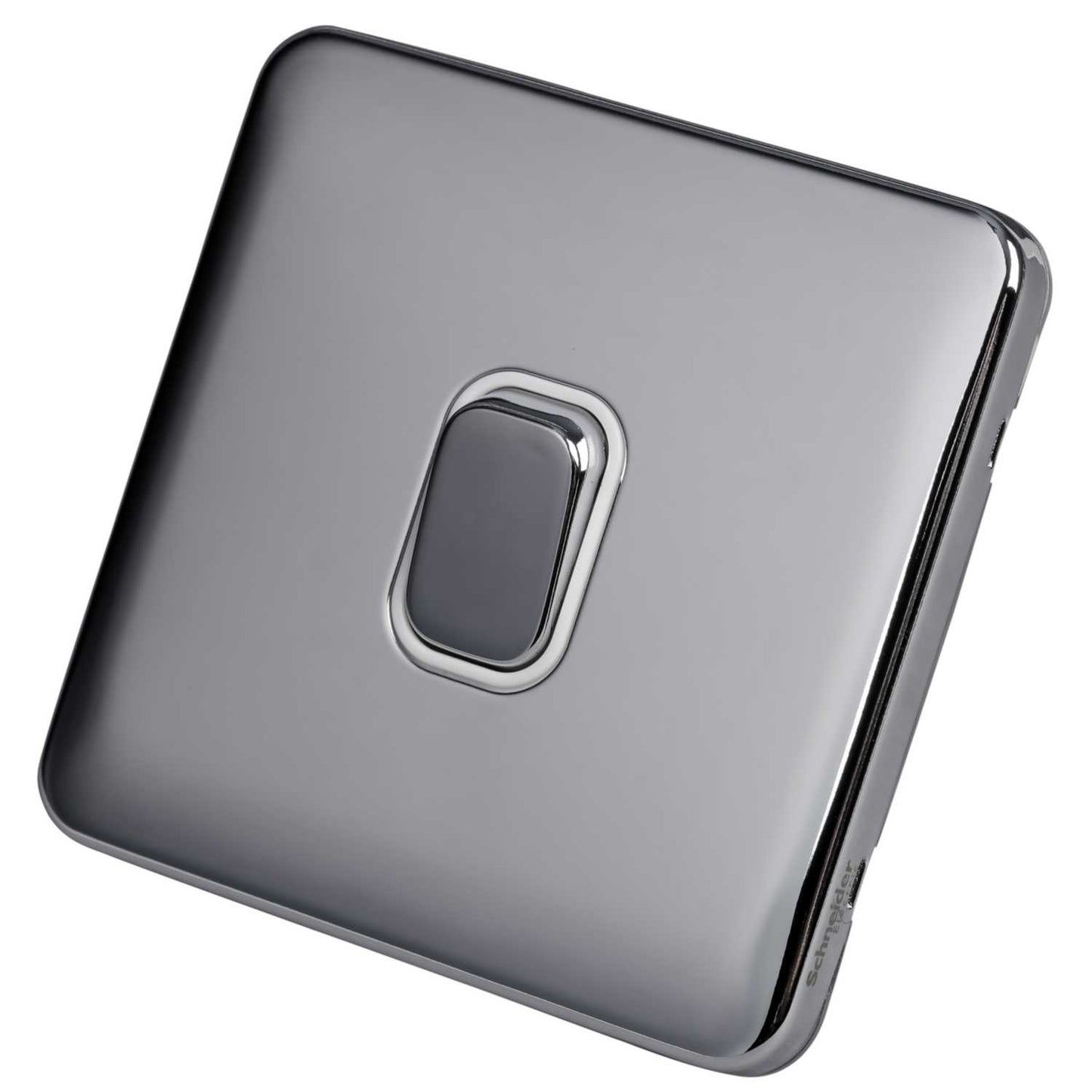 Schneider Lisse Deco 10A 1 Gang Retractive Switch Screwless White Insert Polished Chrome