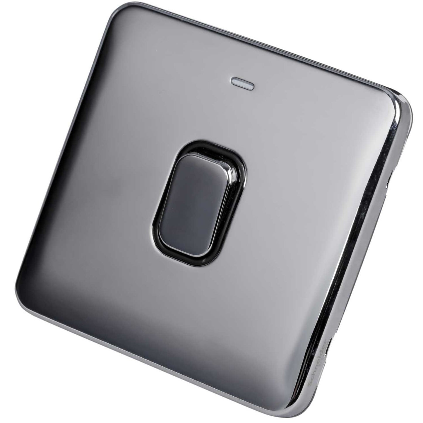 Schneider Lisse Deco 20A DP Switch with LED Indicator Screwless Black Insert Polished Chrome