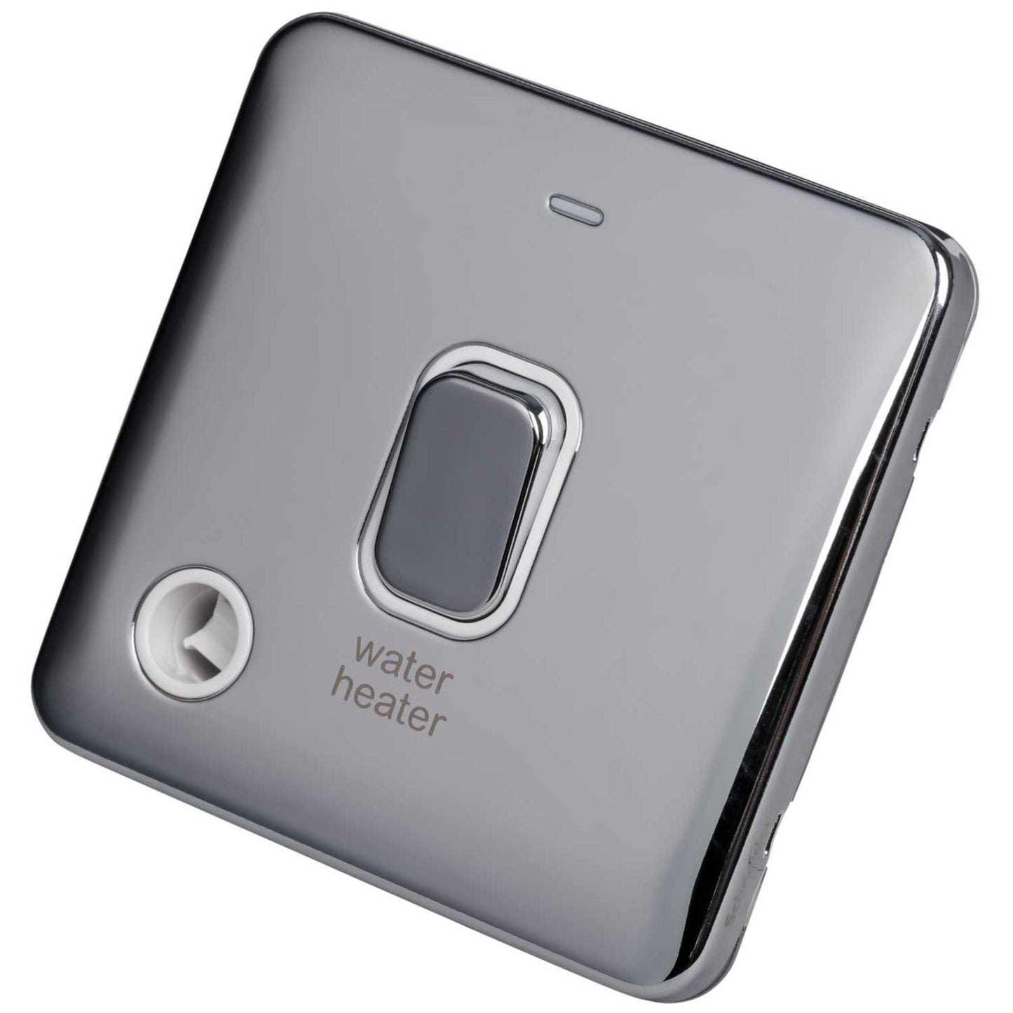 Schneider Lisse Deco 20A DP Switch F/Outlet for Water Heater Screwless White Insert Polished Chrome