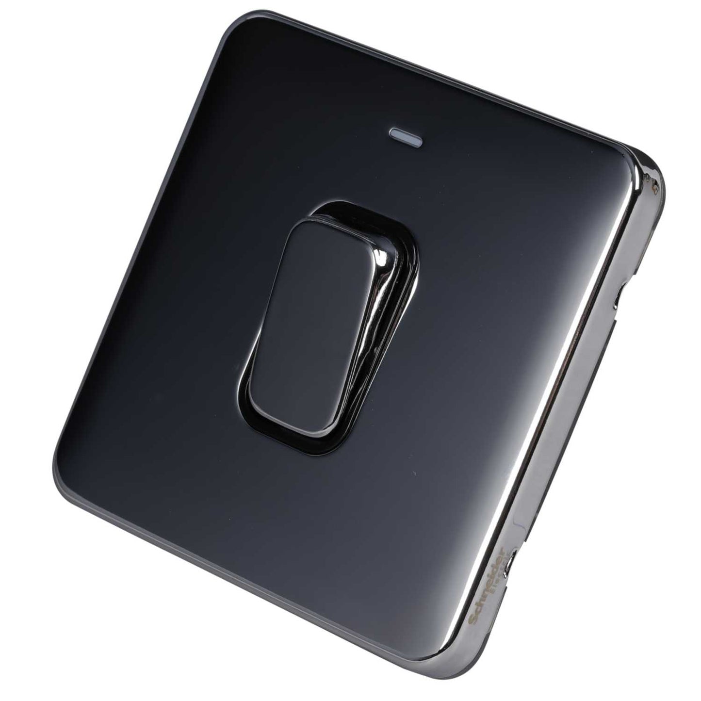 Schneider Lisse Deco 50A DP 1 Gang Switch with LED Indicator Screwless Black Insert Polished Chrome